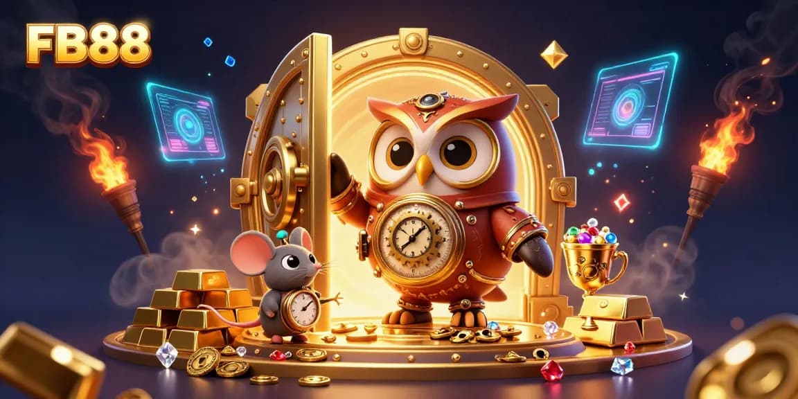 Engage with FB88's thrilling casino experience surrounded by captivating treasures and steampunk characters.