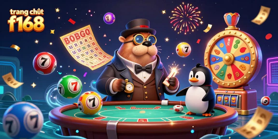 Experience the excitement at trang chủ f168 with a lively underwater poker game featuring a walrus, a penguin dealer, and a bluffing pufferfish.