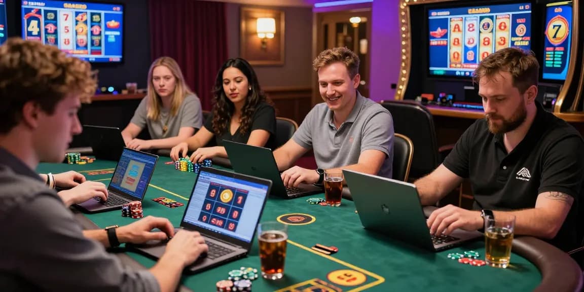Engaging scene of UK players enjoying credit card casinos at https://scoarch.org.uk, showcasing live dealer games and dynamic gaming interfaces.
