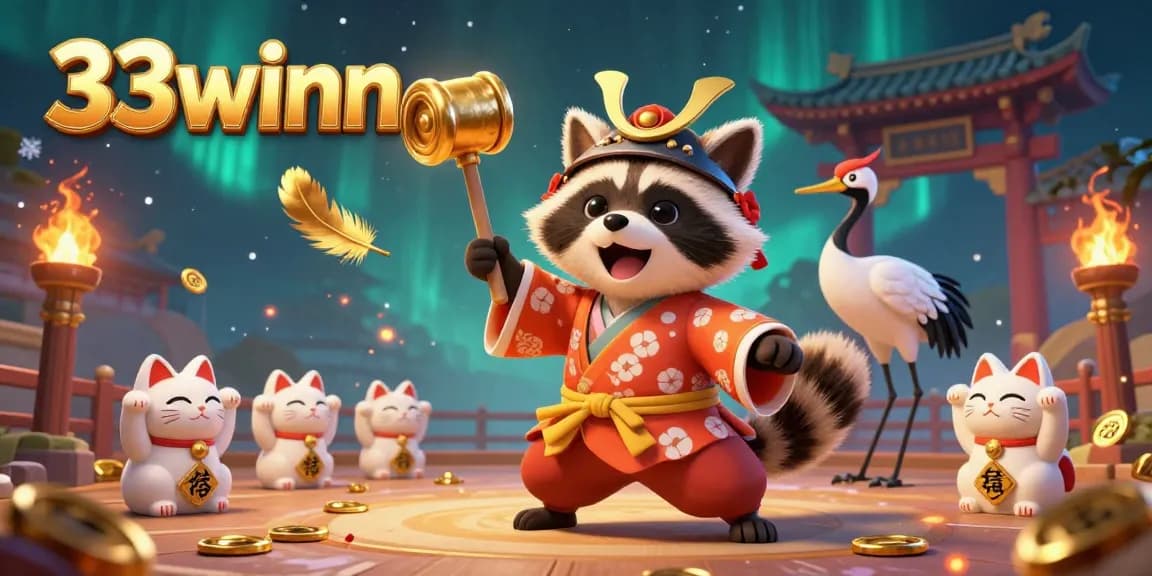 Engage in the world of gaming with 33winn showcasing a festive atmosphere rich with fortune icons.