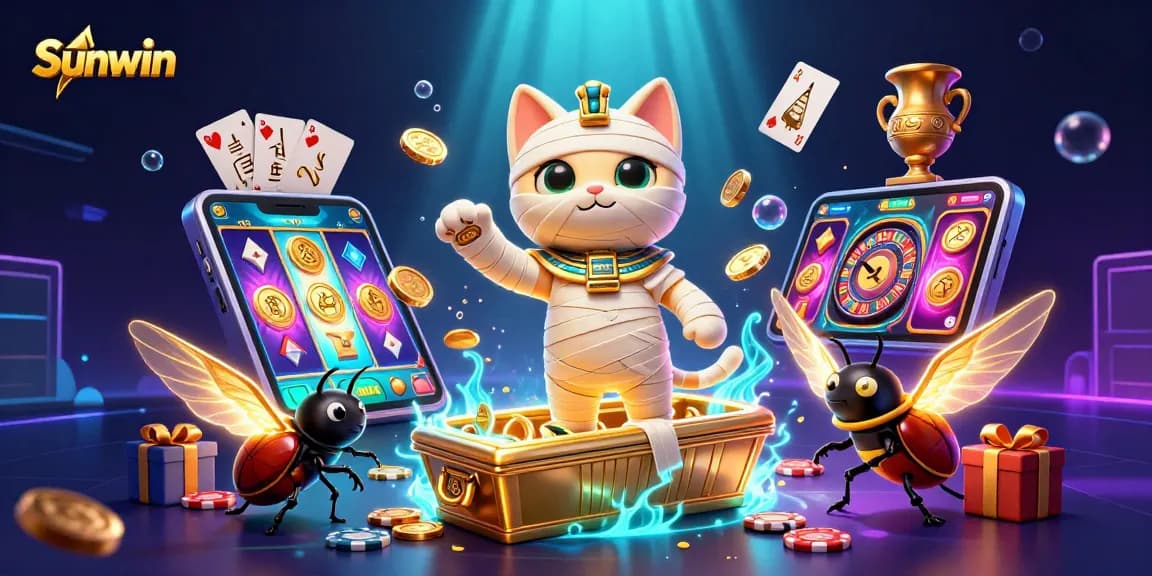 Spin the reels with Sunwin's colorful slot game amidst ancient Egyptian themes.