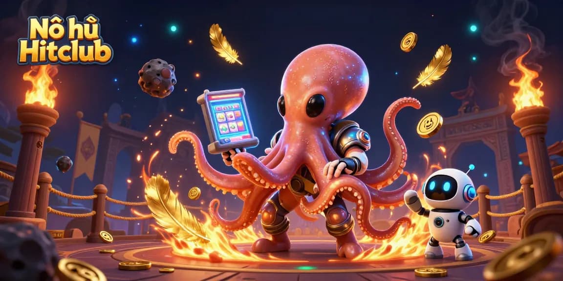Nổ hũ Hitclub with vibrant slot machine and alien characters in action