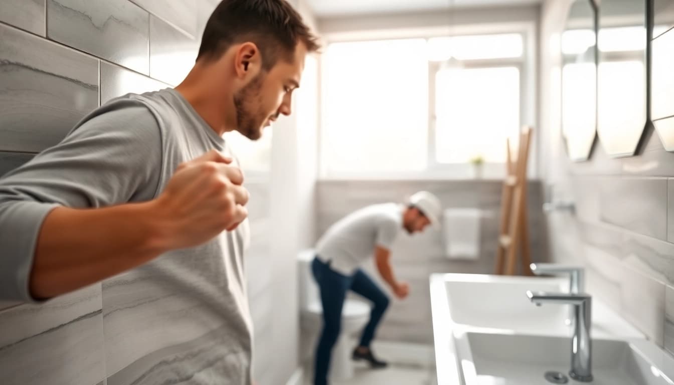 Transforming spaces with expert bathroom builders near me during a renovation project.