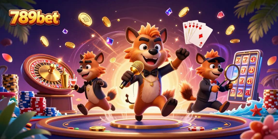 Immerse in the fun at 789bet's vibrant comedy casino featuring lively hyenas and dynamic game elements.