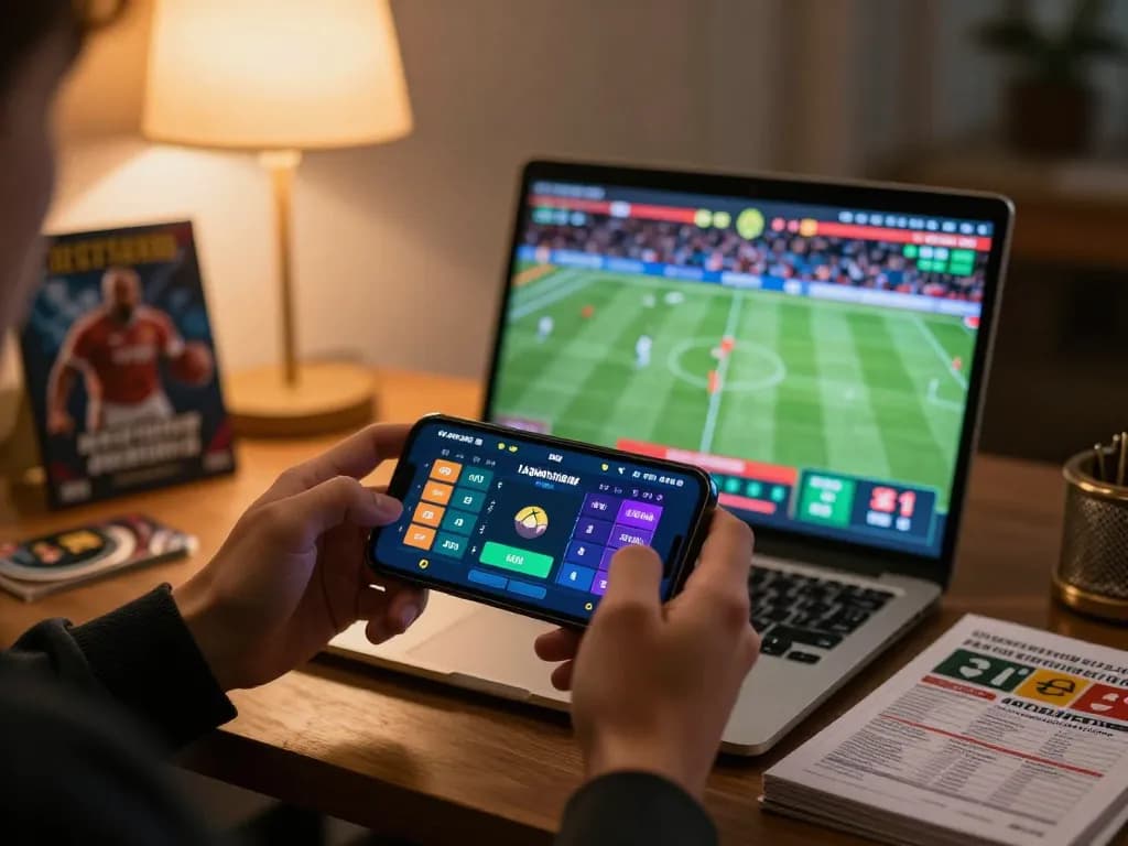 Engaging in mobile sports betting on link sungaitoto, placing strategic bets during live events.