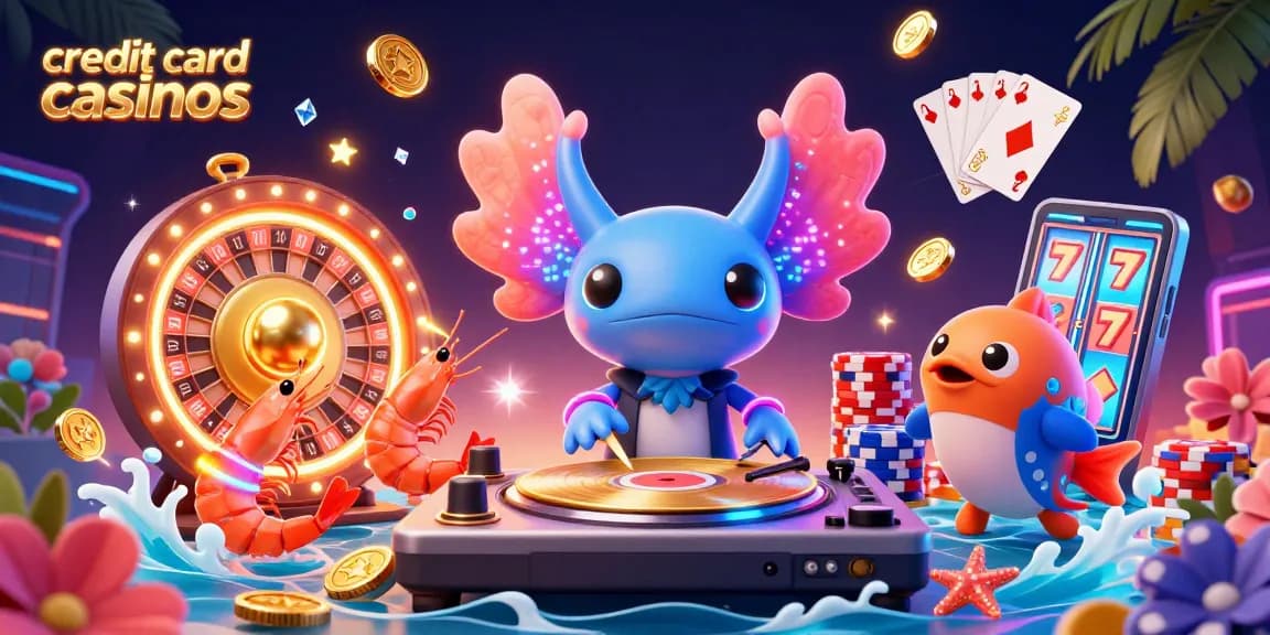 Experience the excitement of credit card casinos with vibrant characters and dynamic gaming elements.