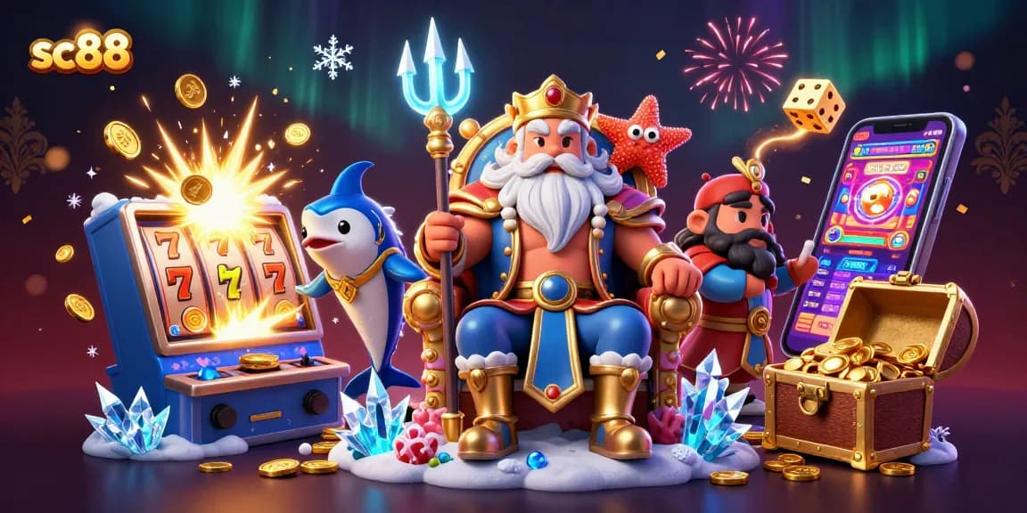 Engage with sc88's thrilling jackpots through vibrant digital casino scene illustration.