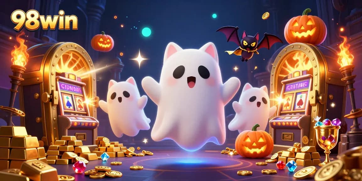 Experience thrilling moments with 98win in a haunted casino featuring captivating characters and gold treasures