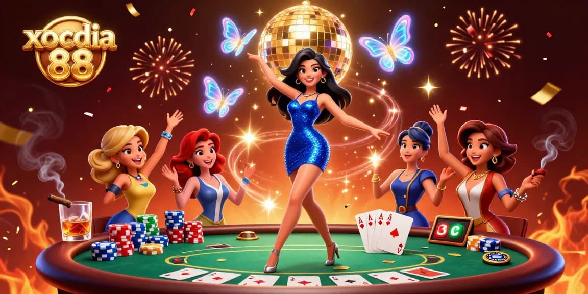 xocdia 88 showcases a glamorous dance scene celebrating wins in vibrant casino lights