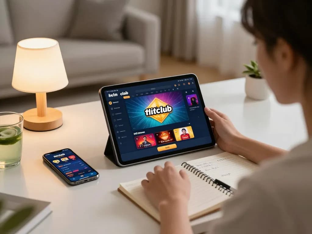Engaging scene of online gameplay with the tải hitclub app on a tablet, highlighting strategic decision-making.