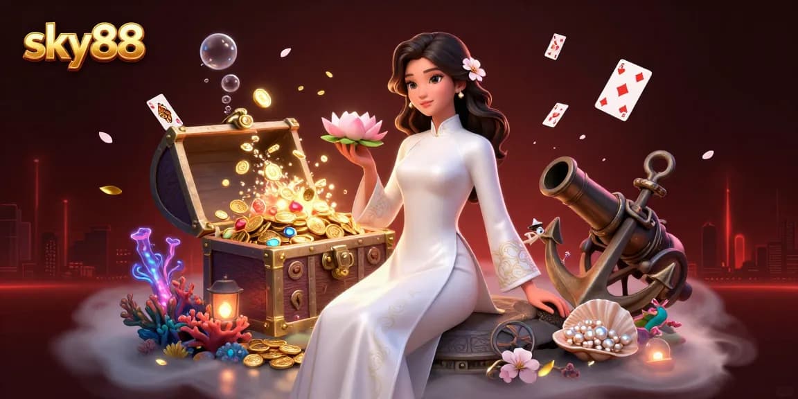 Experience sky88’s vibrant gaming world with elegant visuals and captivating effects.