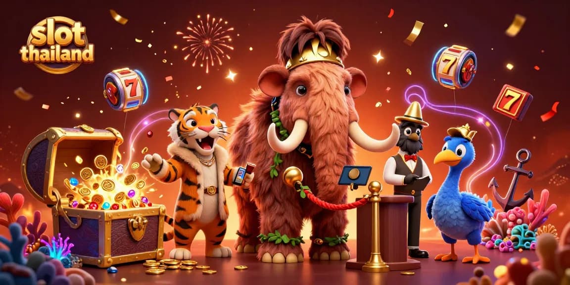 Experience the thrill of slot thailand with a vibrant casino scene featuring dynamic characters and exciting gameplay elements.