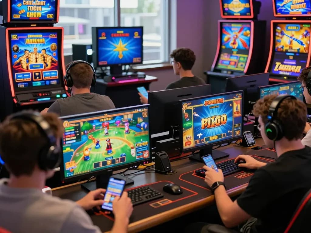 Players engaging in a lively gaming experience on Sunwin, showcasing the excitement of tải sunwin platform.