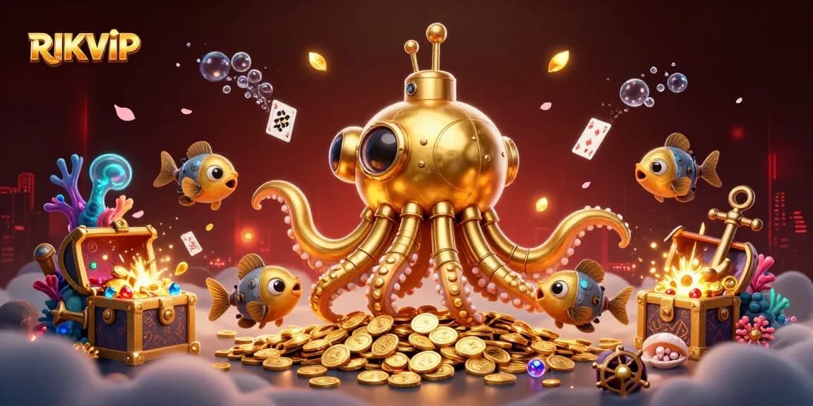 RIKVIP offers an exciting casino adventure with immersive 3D sea creatures and treasures.