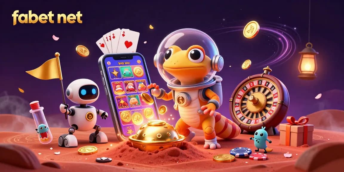 Enjoy exciting gaming adventures at fabet net with a dynamic scene showcasing golden casino treasures.