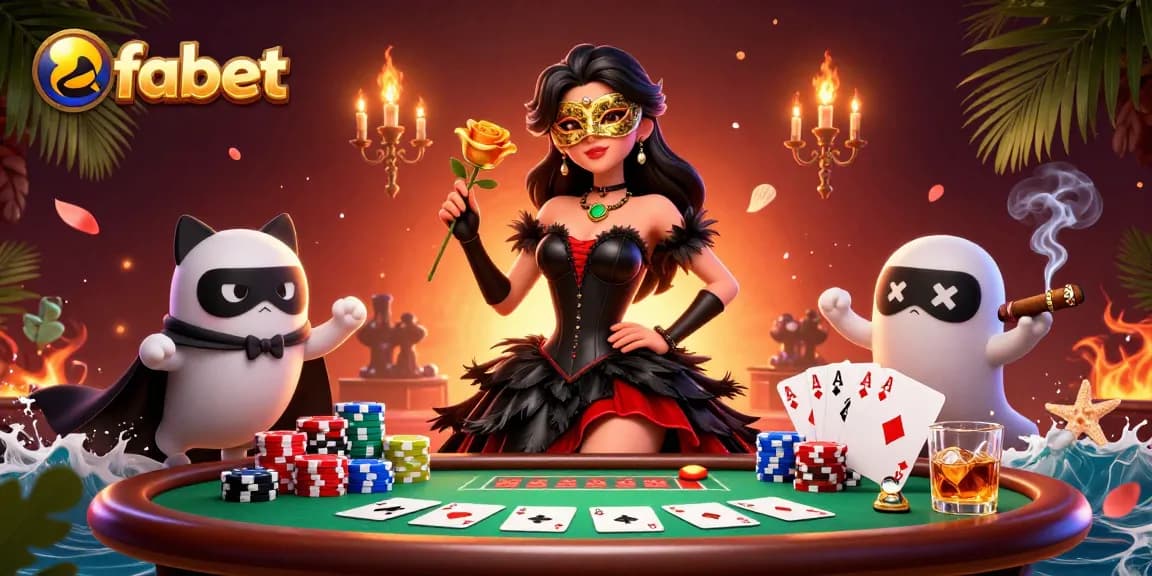 Play fabet and experience a lavish poker night scene with vibrant illustrations.