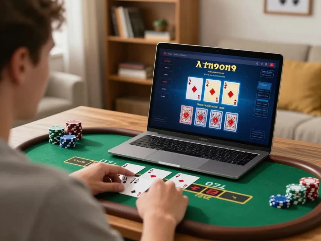 88VIN player engaging with an online blackjack game, showcasing strategy and friendly gaming atmosphere.