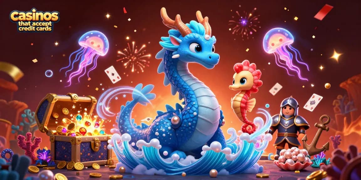 Experience thrilling gameplay at casinos that accept credit cards, showcasing a vibrant underwater scene with dynamic characters and game elements.