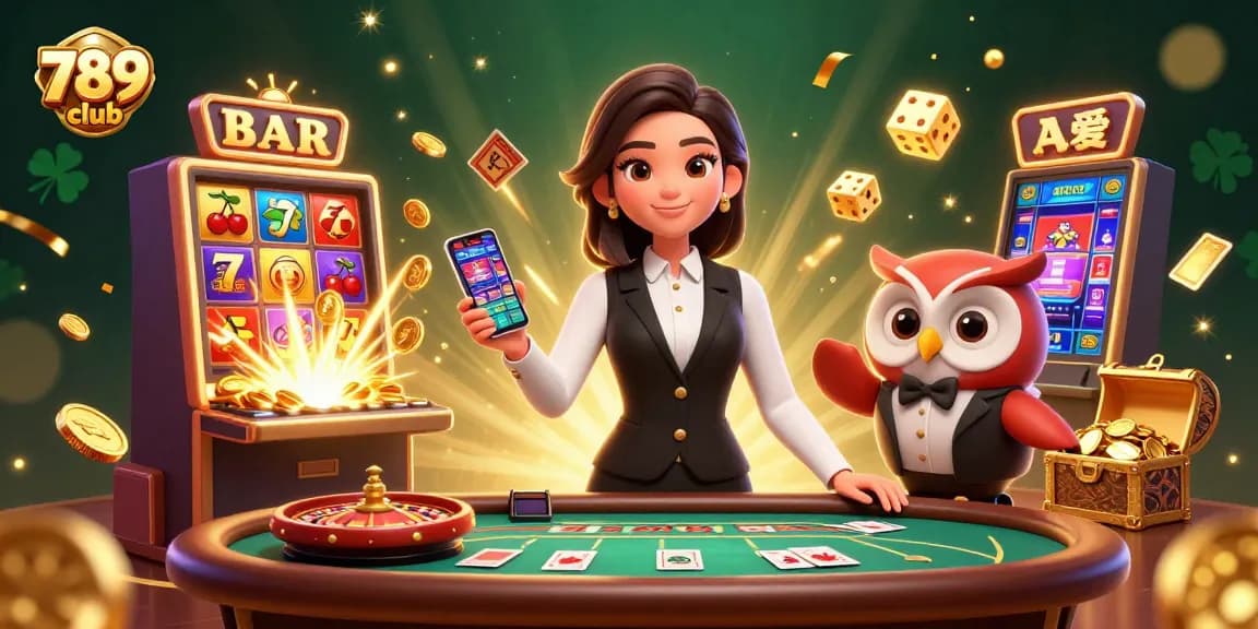 Immerse in the thrilling world of 789 club with a vibrant 3D casino scene full of jackpot excitement.