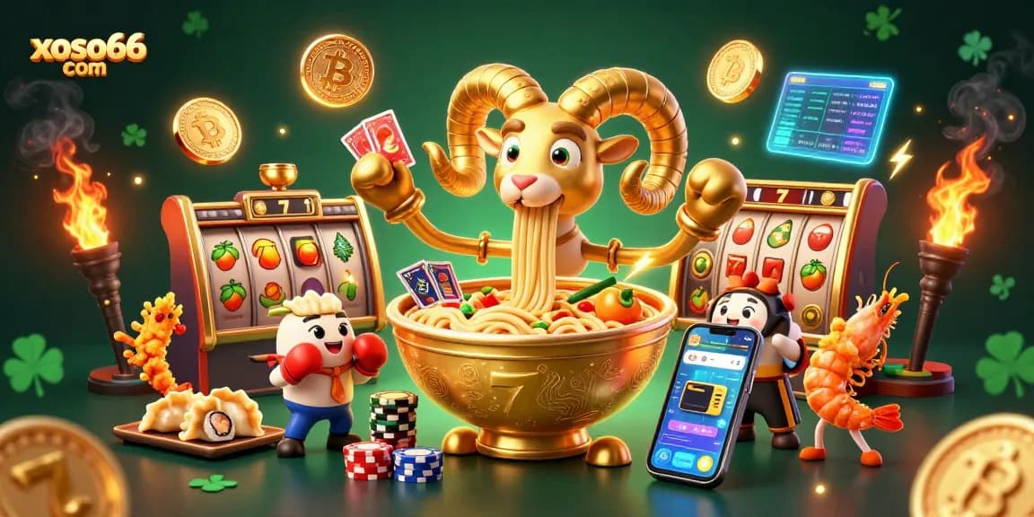 Experience the vibrant energy of xoso66 com with dynamic characters in action, celebrating online gaming.