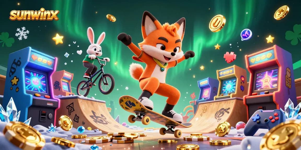Experience the thrill of sunwinx with vibrant gameplay featuring cartoon foxes and casino elements.