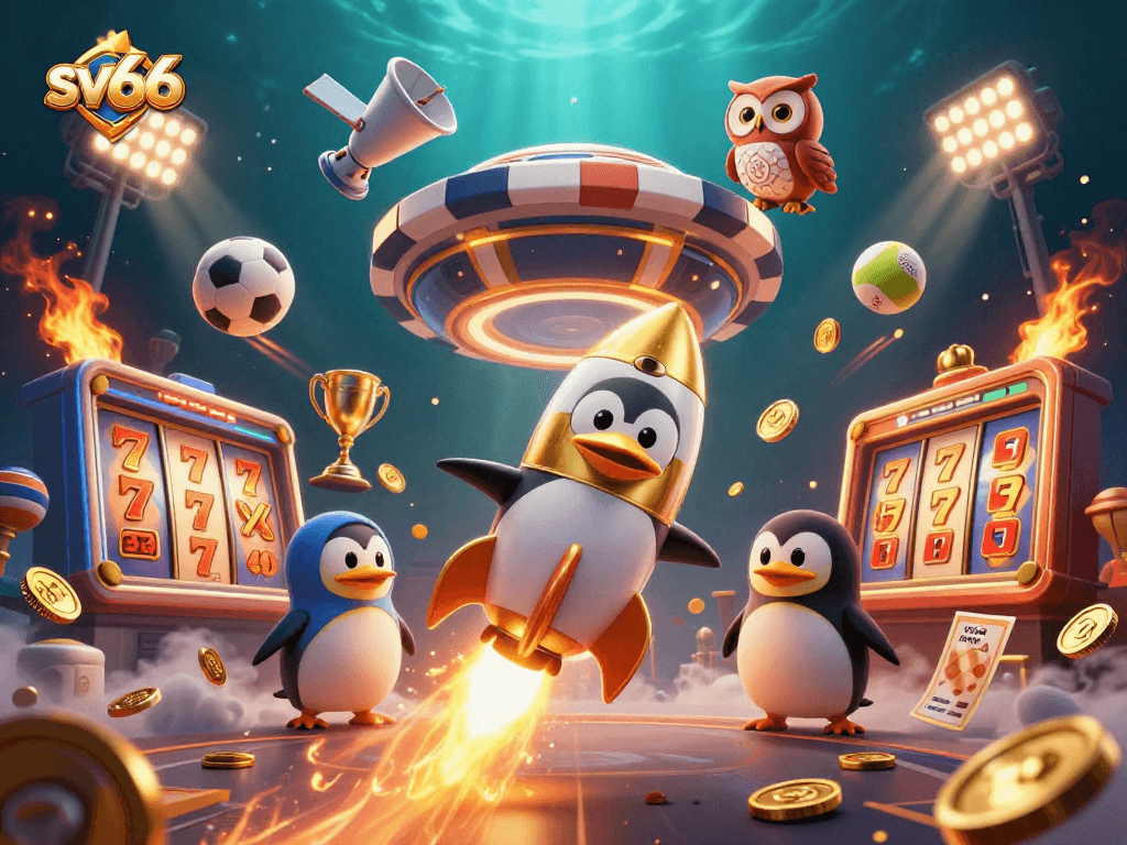 Experience thrilling slots and jackpots at sv66 with a golden penguin space adventure!