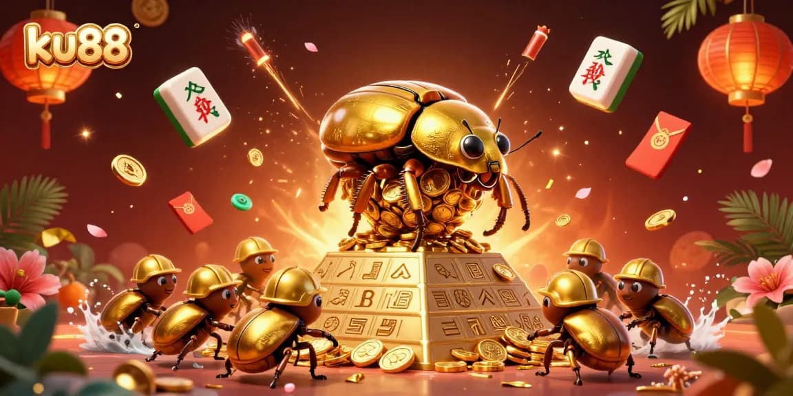 Engage with ku88's unique casino experience highlighted by a vibrant 3D illustration.