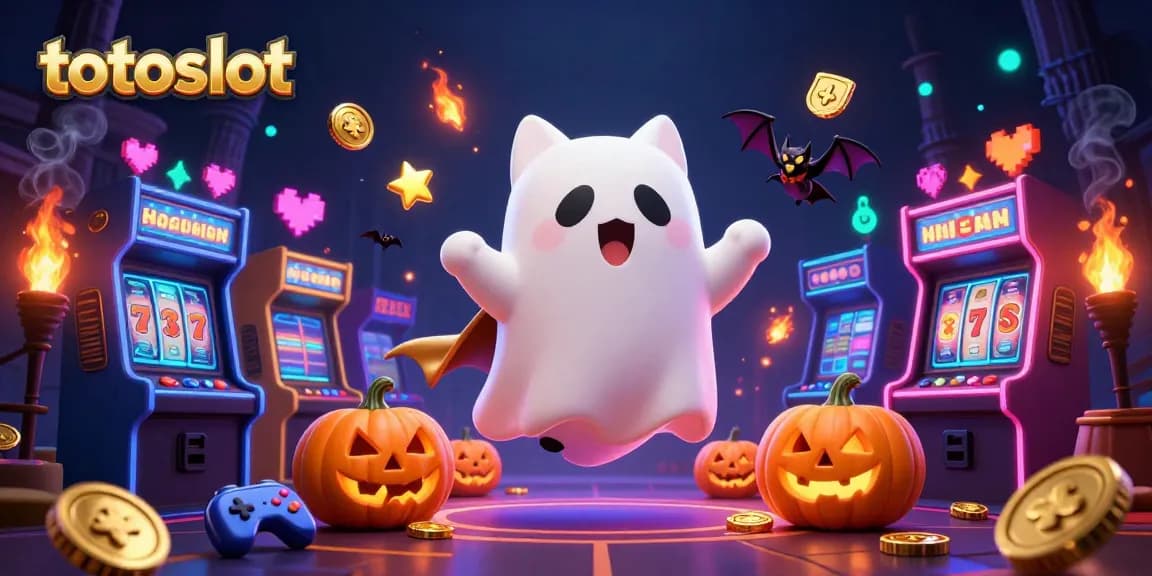 Totoslot engages players with a haunting casino adventure featuring a ghost cat and vampire bat.