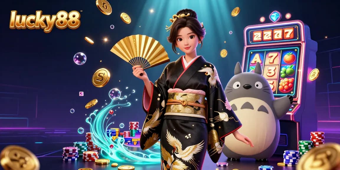 Spin the lucky88 slot machine featuring vibrant reels and golden coins cascading in excitement.