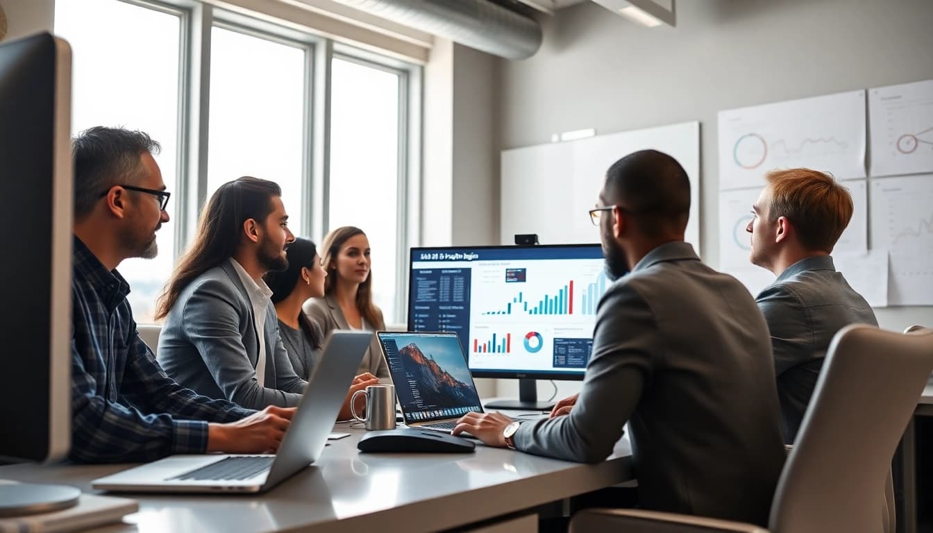 Enhance your SEO Rank with a professional digital marketing team analyzing data.