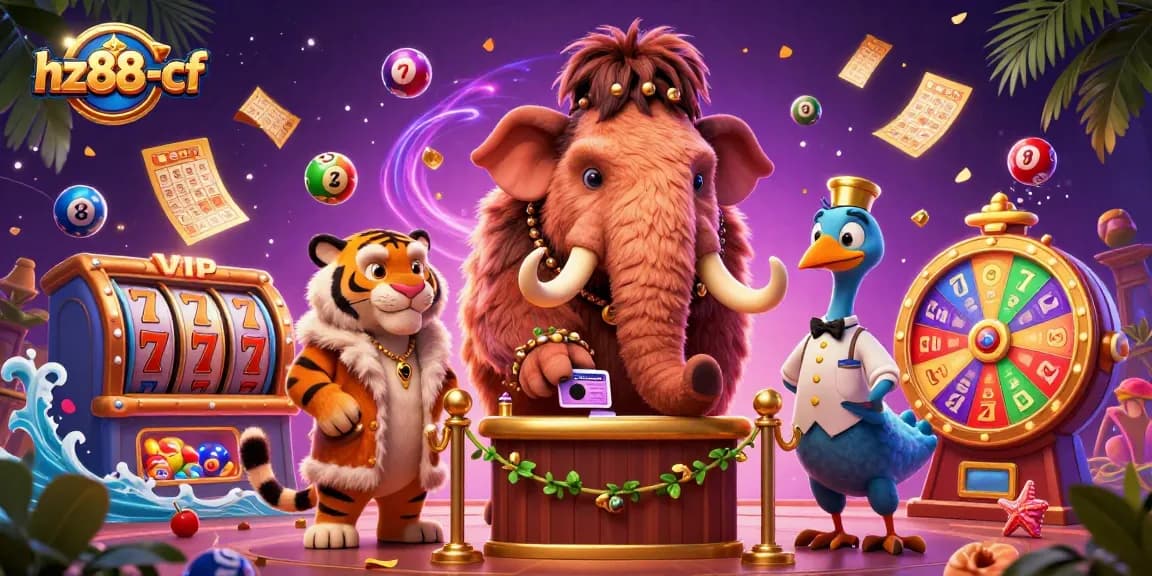 Enjoy an engaging scene at a casino entry with the energetic characters of hz88-cf welcoming guests.