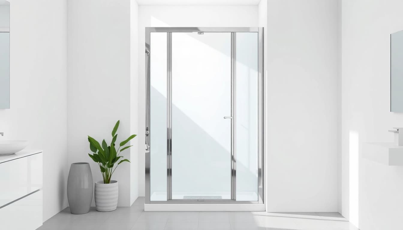 Erleben Sie eine elegante duschkabine 100x100 pendeltür im modernen Badezimmer.