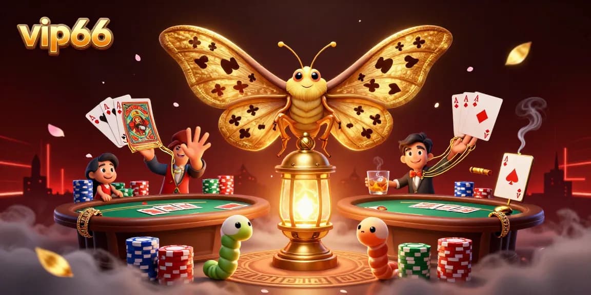 Engage in thrilling casino action with vip66 featuring vibrant characters and poker elements.