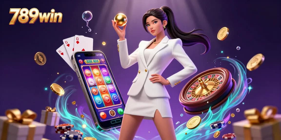 Engage in thrilling gameplay at 789win with golden coins and a roulette ball in a vibrant casino scene.