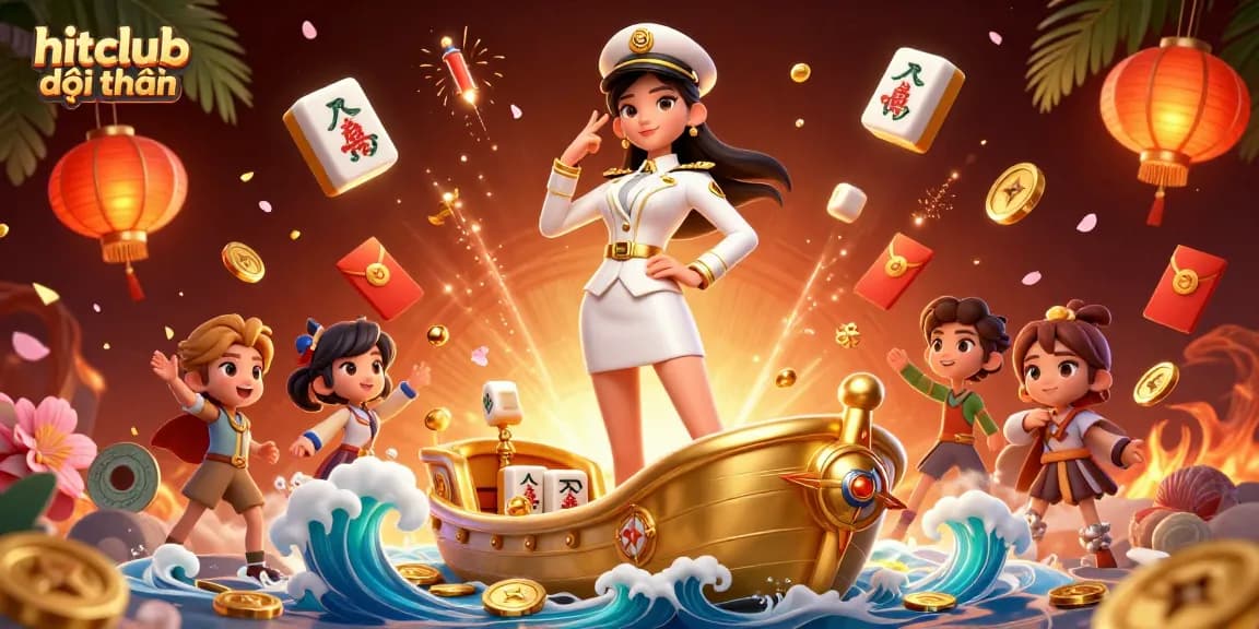 Experience hitclub đổi thưởng with exciting gameplay in a vibrant casino-themed digital illustration.