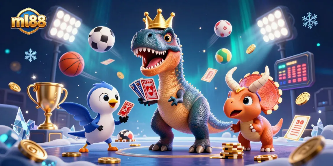 Experience thrilling gameplay with ml88 in an ultra-detailed casino scene featuring action-packed characters and gambling elements.