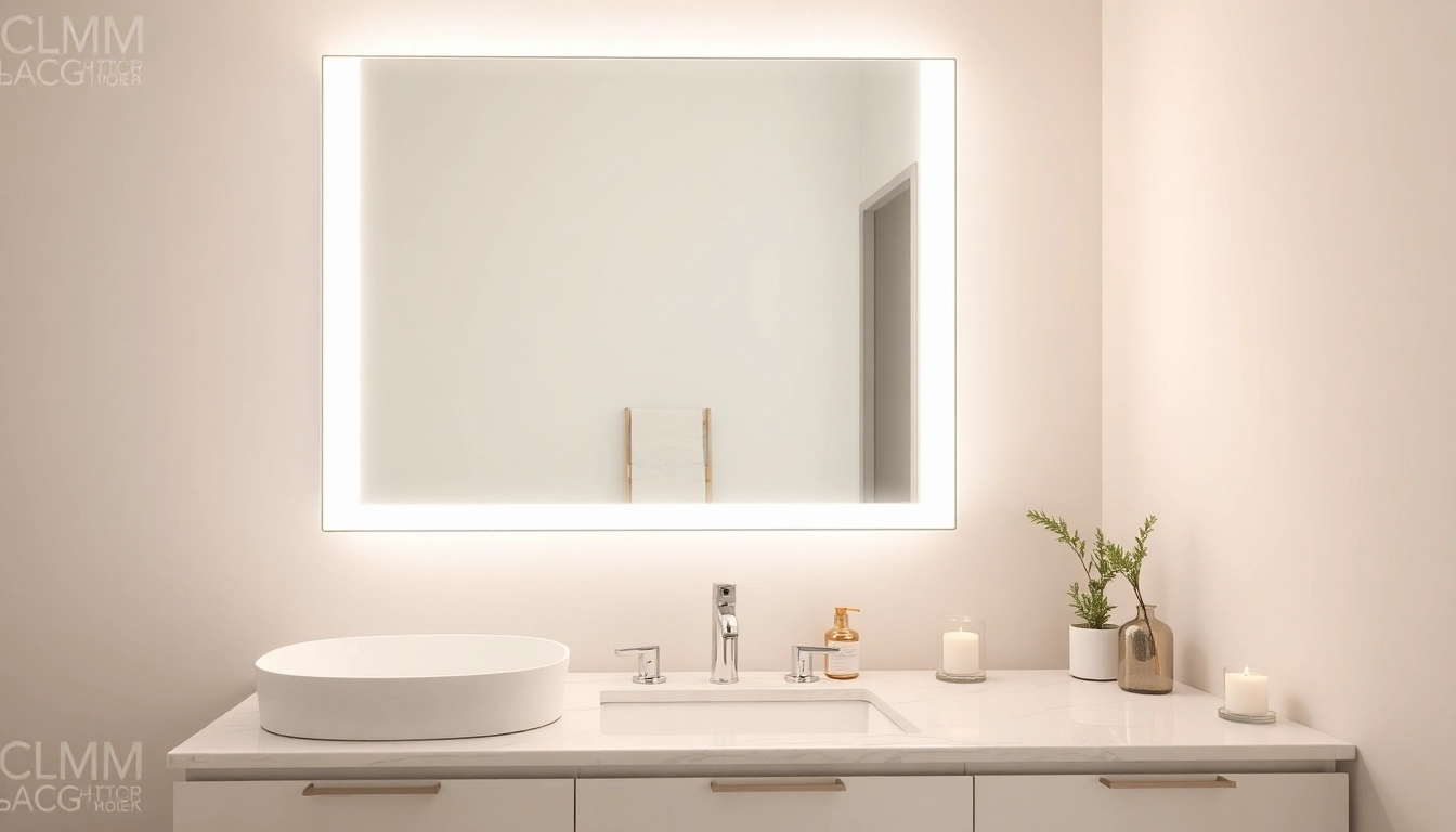 Enhance your led mirror bathroom with a sleek backlit design and elegant fixtures.