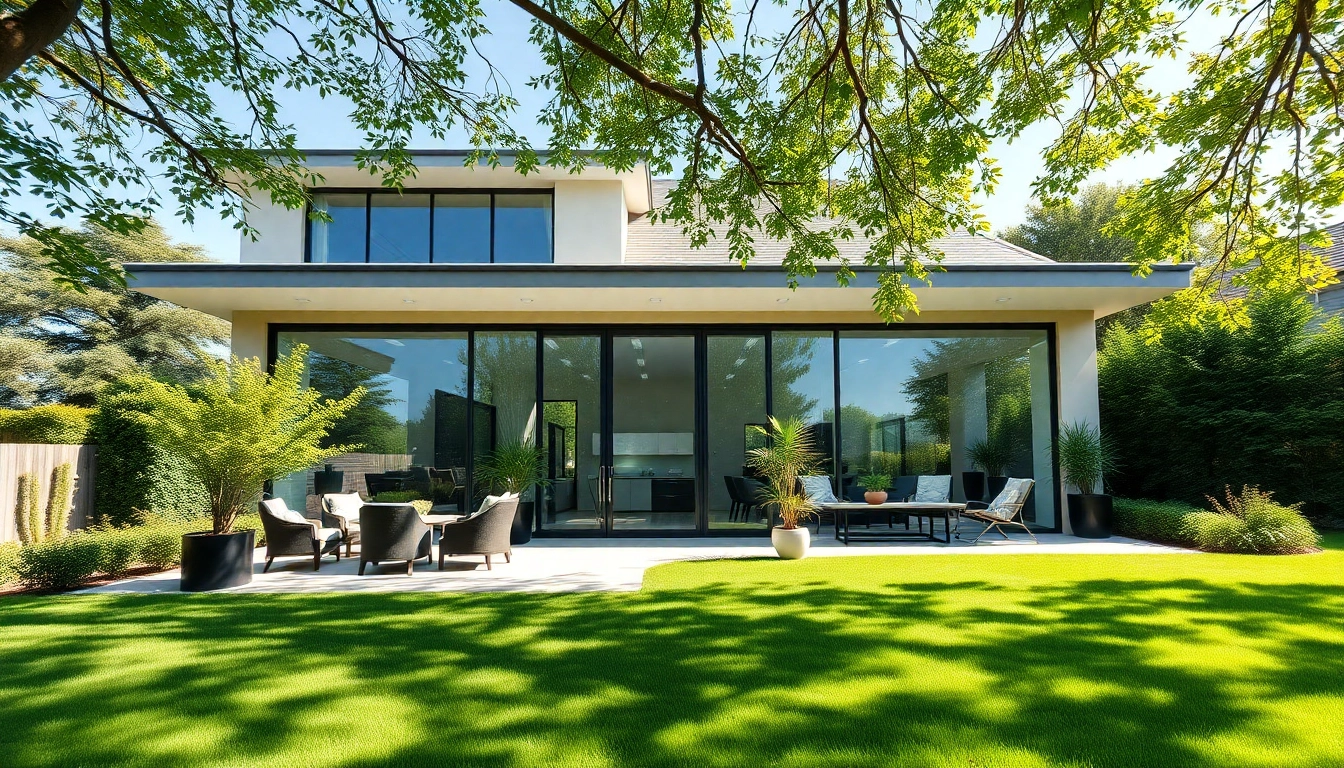 Stunning contemporary home expansion showcasing sleek design and beautiful outdoor space