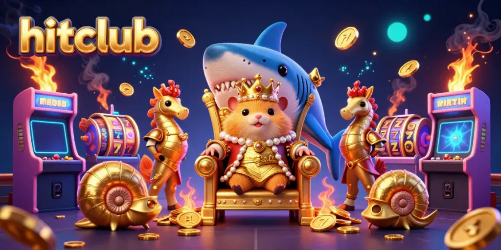 Experience the thrill of hitclub with vibrant slots, royal characters, and dynamic casino elements.