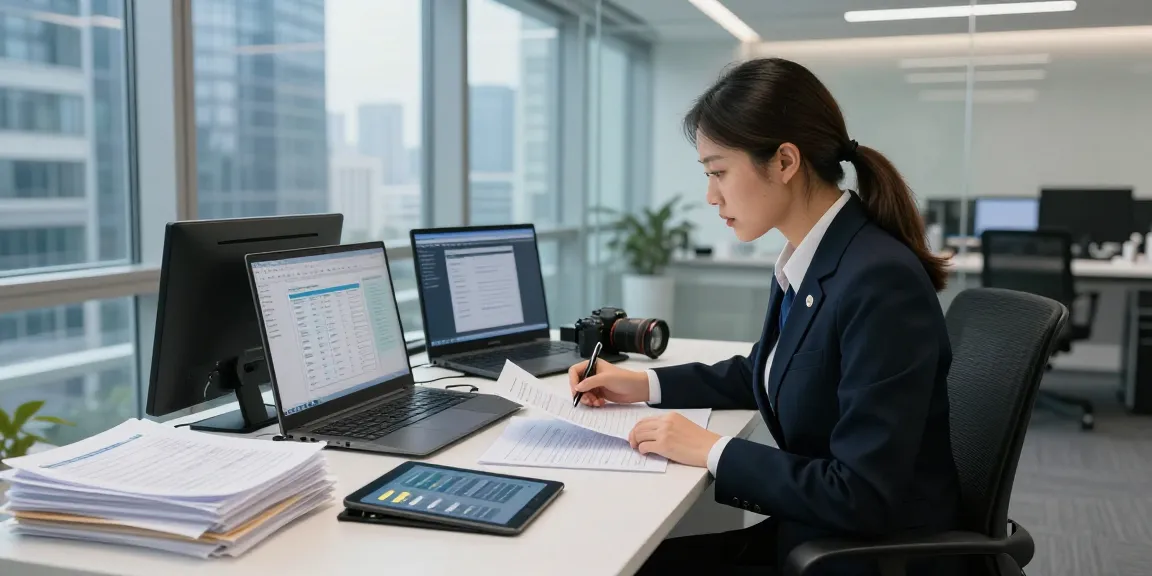 Professional auditor analyzing financial documents at a business workspace in aafikotacirebon.org.