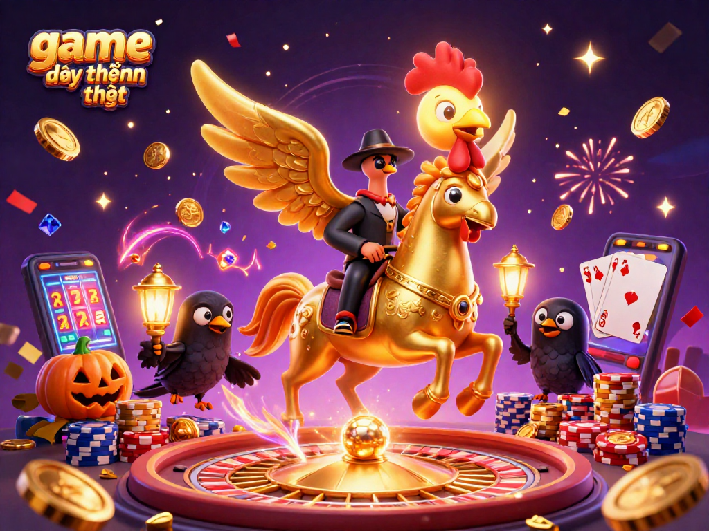 Experience the thrill of game đổi thưởng uy tín in this vibrant 3D casino scene filled with energy.