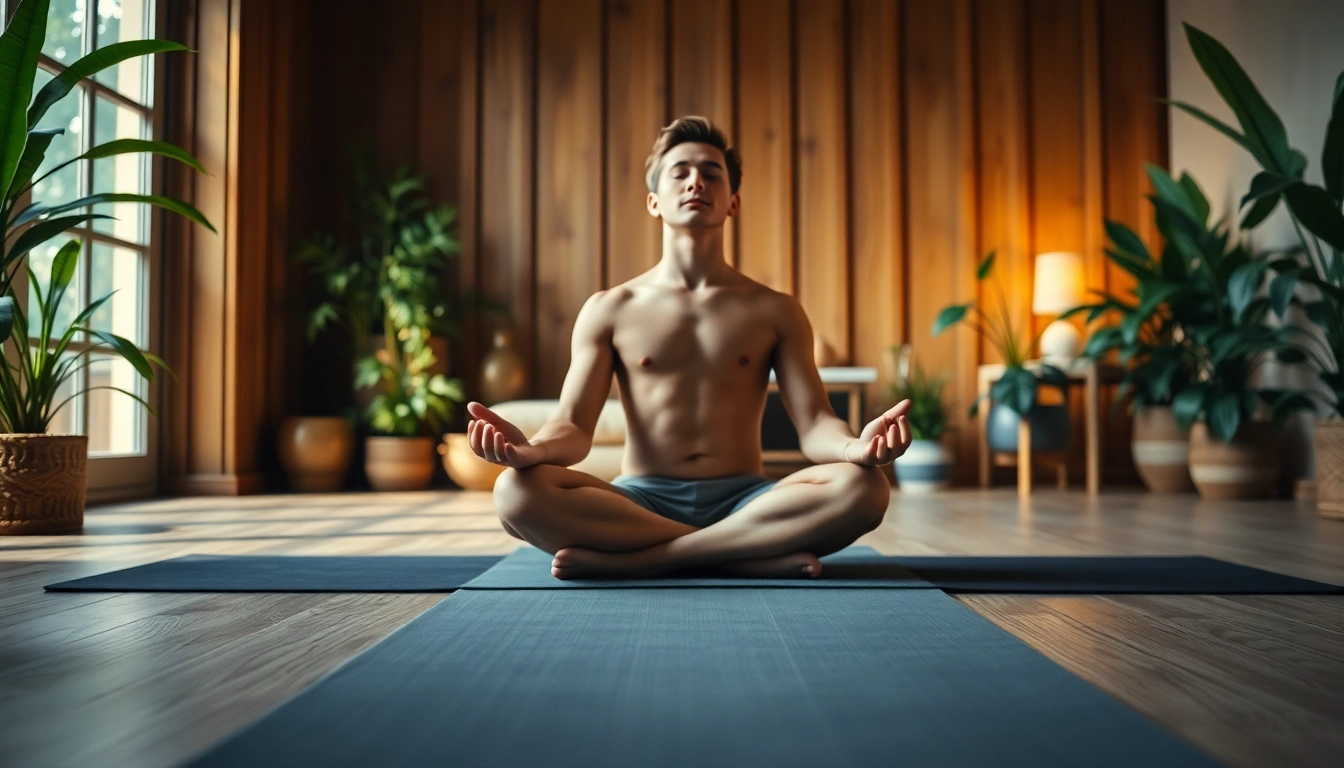 Experience mental wellness through peaceful meditation in a serene indoor setting with soothing plants.