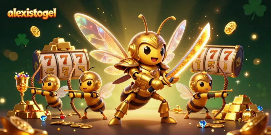 Engage with alexistogel's thrilling casino slots experience amidst a vibrant 3D scene