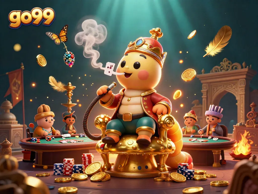 Go99's vibrant casino theme comes alive with a caterpillar sultan and poker elements.