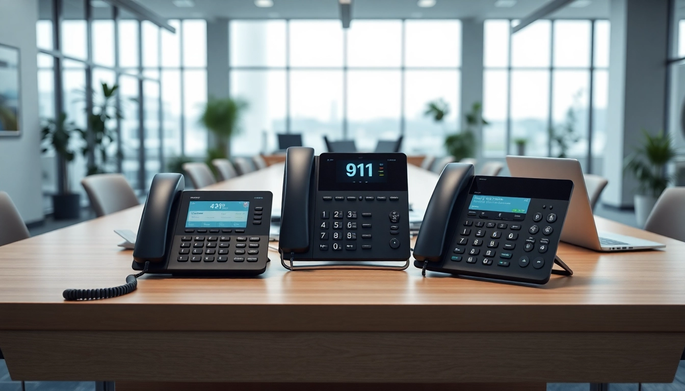 Showcase of a cloud phone system in a modern office, highlighting professional workspace.