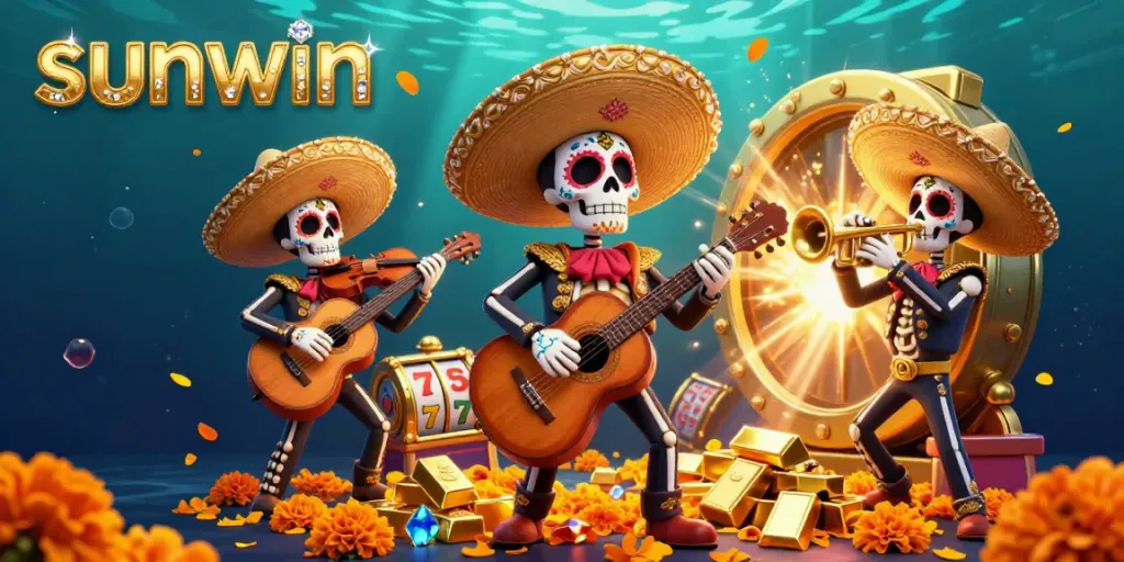 Experience thrilling gameplay in Sunwin's vibrant casino atmosphere featuring a lively mariachi band.