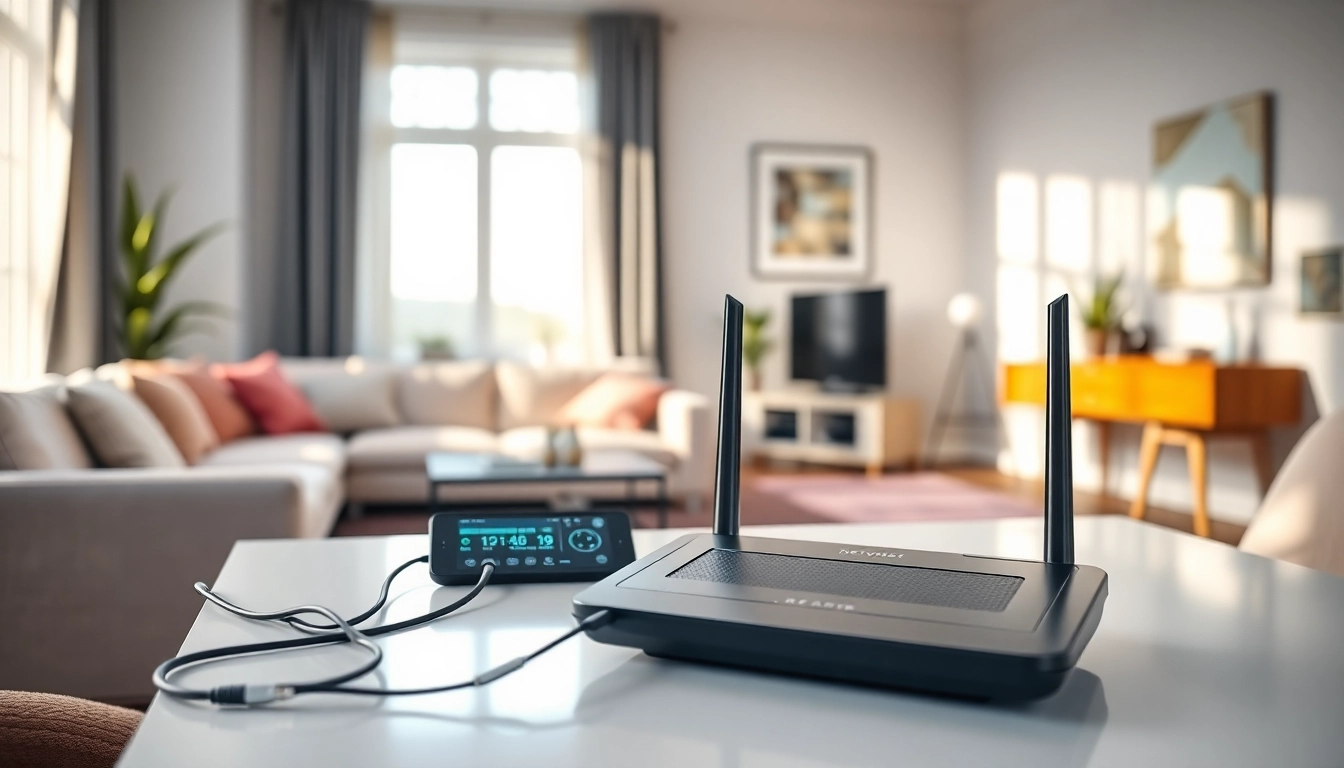 Optimize your network with a VPN router for home showcasing performance and style.