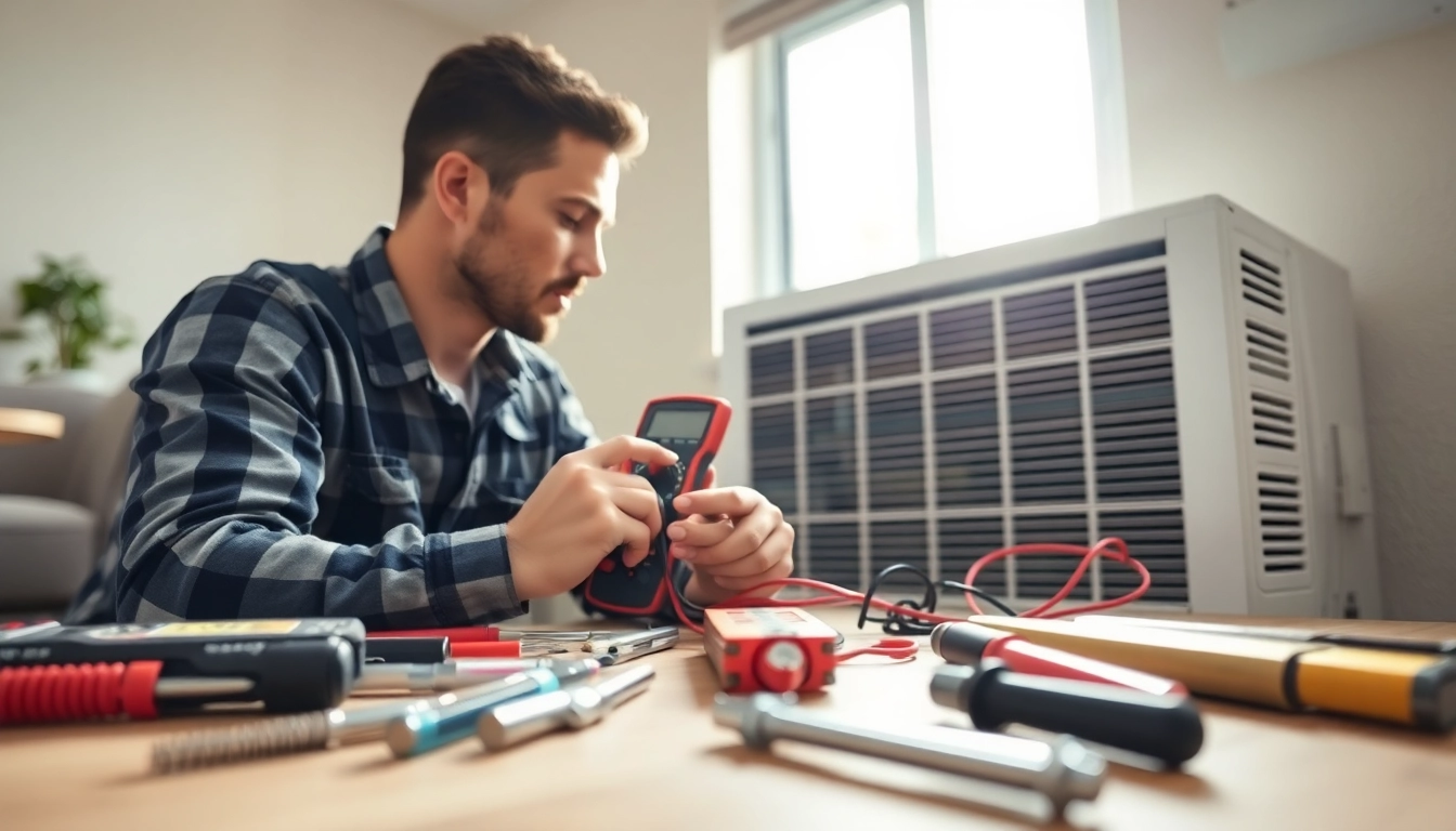 Expert AC Repair Tampa technician diagnosing unit issues with precision tools.