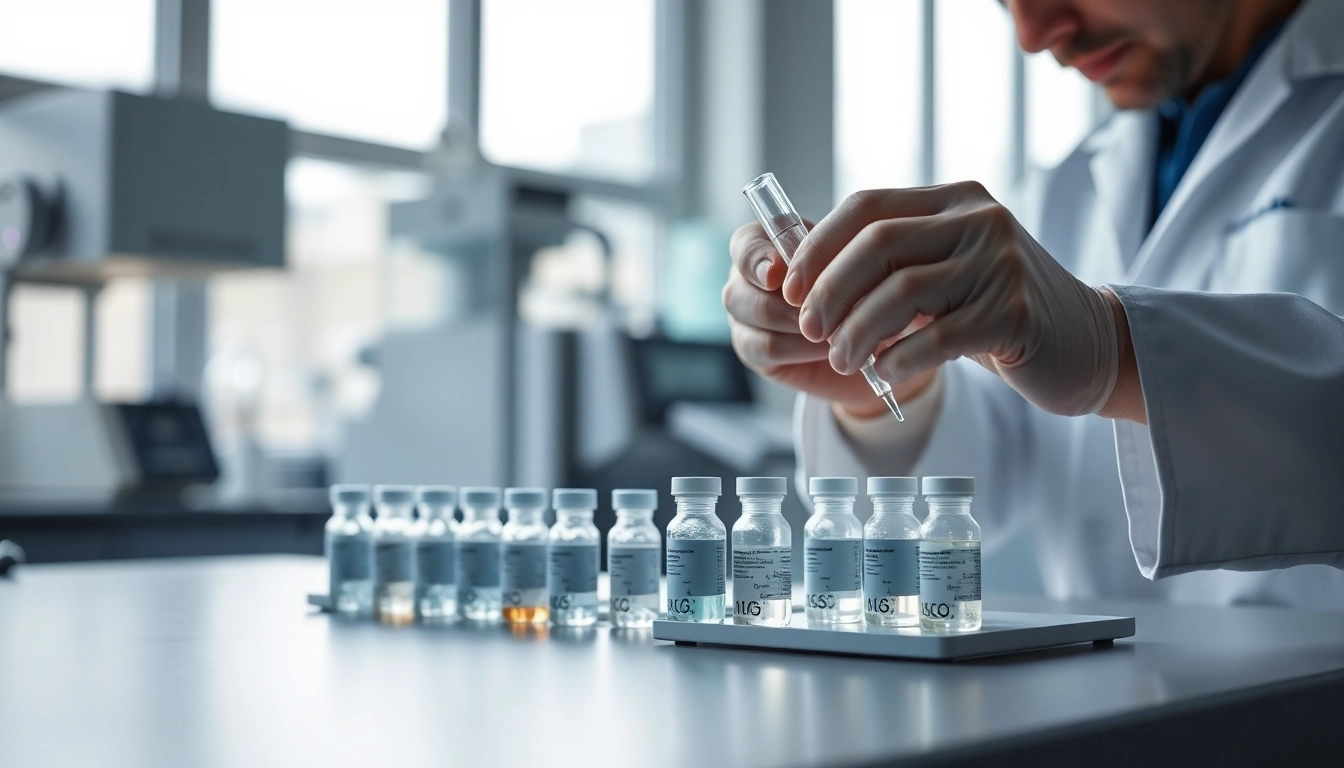 Explore peptides in a lab as a scientist prepares solutions with precision and care.