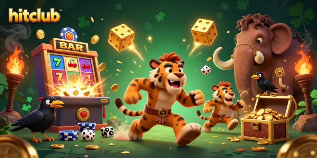 Experience exciting games at hitclub with a lavish prehistoric casino theme.